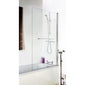 Nuie Pacific Square Bath Screen With Rail - Polished Chrome