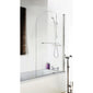 Nuie Pacific Round Bath Screen With Rail - Polished Chrome