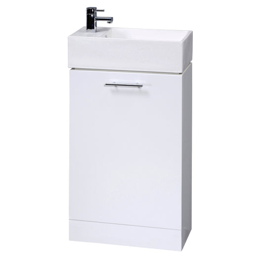  Nuie Mayford White Compact Cabinet & Basin - Gloss White