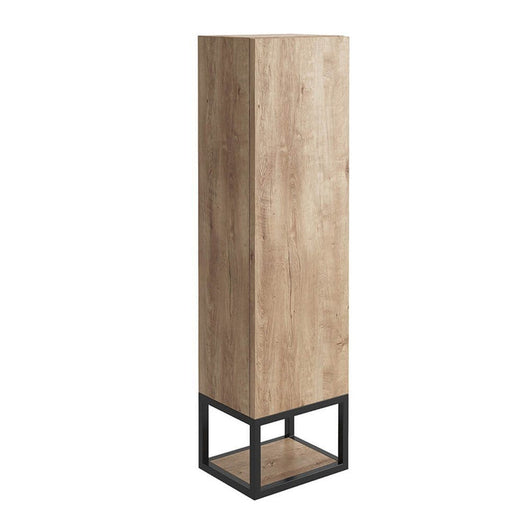  Nero Rustic Oak Wall Mounted Tall Storage Cabinet with Framed Shelf