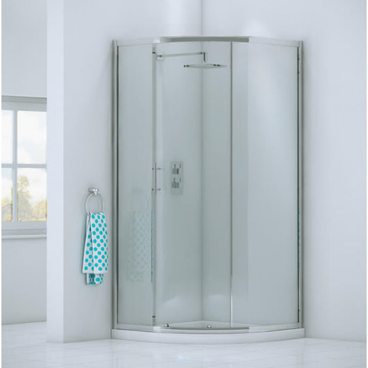  ShowerWorx Ocean 900 x 760mm Single Sliding Door Offset Quadrant Shower Enclosure - 6mm Glass
