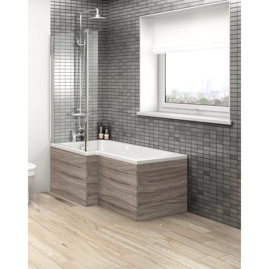  Hudson Reed Fusion 700mm Shower Bath End Panel - Driftwood