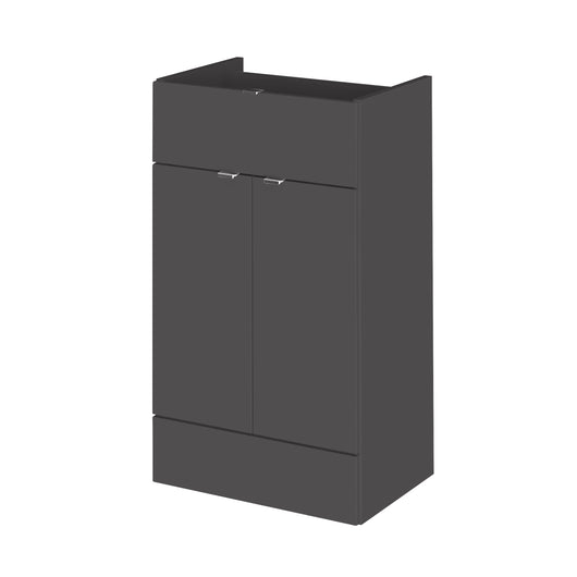  Hudson Reed Fusion 500mm Drawer Lined Unit - Gloss Grey - OFF926