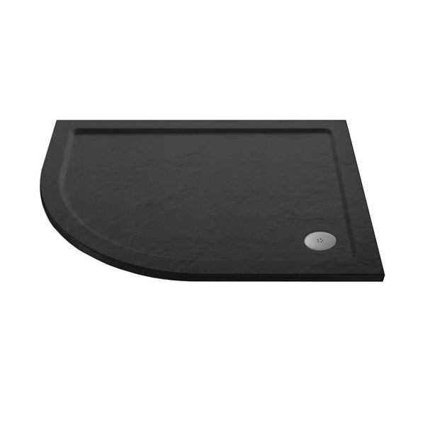 1000 x 900mm Offset Quadrant Slate Grey Stone Shower Tray | welovecouk