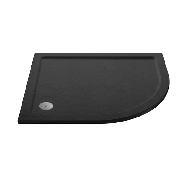 1000 x 900mm Offset Quadrant Slate Grey Stone Shower Tray | welovecouk