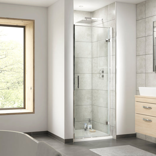  Nuie Pacific Hinged Door 760mm - Polished Chrome - AQHD76