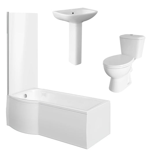  Alpha Complete P-Shape Bathroom Suite - 1700 available with Various Options - welovecouk
