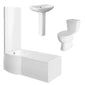 Alpha Complete P-Shape Bathroom Suite - 1700 available with Various Options - welovecouk