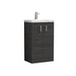 Nuie Arno Compact 500mm Floor Standing 2-Door Vanity & Polymarble Basin - Hacienda Black