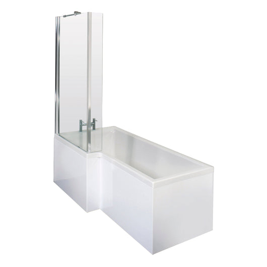  Nuie  1700mm Left Hand Square Shower Bath Set - White
