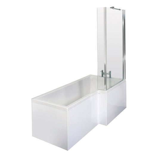 Nuie  1700mm Right Hand Square Shower Bath Set - White