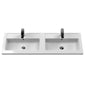 Nuie Deco 1200mm Wall Hung 4 Drawer Vanity & Double Basin - Satin Grey