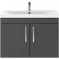 Mantello 800 Wall Hung 2-Door Basin Vanity Unit - Gloss Grey