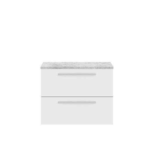  Hudson Reed Quartet 720mm Cabinet & Grey Worktop - White Gloss