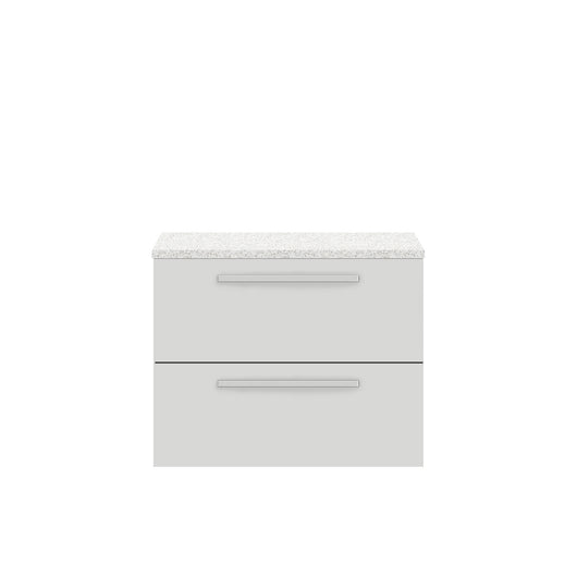  Hudson Reed Quartet 720mm Cabinet & Sparkling White Worktop - Gloss Grey Mist