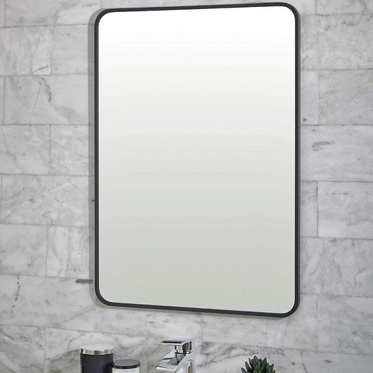  Core 700mm x 450mm Matt Black Soft Rectangle Mirror