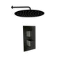 Eclipse Matt Black Concealed Thermostatic Kit with Round Shower Head