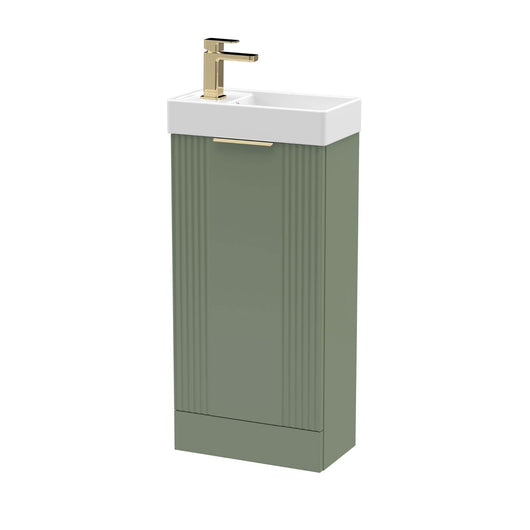  Nuie Deco Compact 400 Cloakroom Floor standing Vanity Unit - Satin Green