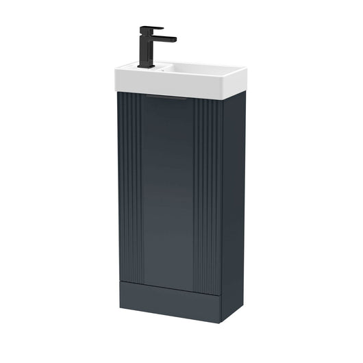  Nuie Deco Compact 400 Cloakroom Floor standing Vanity Unit - Satin Anthracite - welovecouk