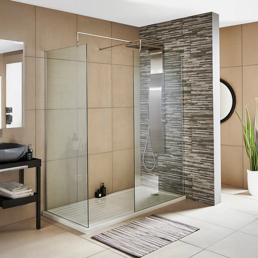  1400 x 800mm Walk-In 8mm Enclosure with Stone Shower Tray Pack