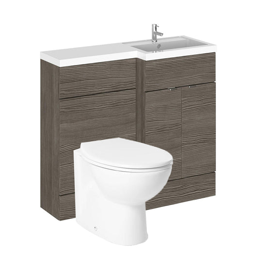  Siena 1000mm Vanity & WC Set with Round Pan - Grey Avola - welovecouk