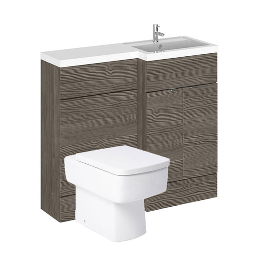  Siena 1000mm Vanity & WC Set with Square Pan - Grey Avola - welovecouk