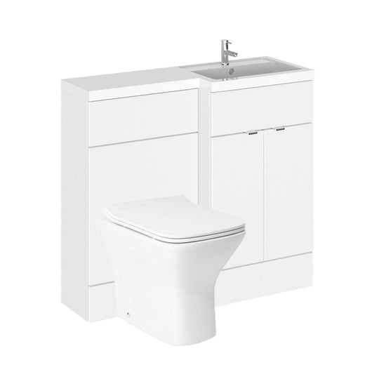  Siena 1000mm Vanity & WC Set with Piazza Pan - White - welovecouk