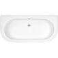 Nuie Shingle Curved Back To Wall Bath & Panel - White