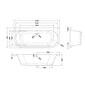 Double Ended Curved Back To Wall Bath & Panel - White
