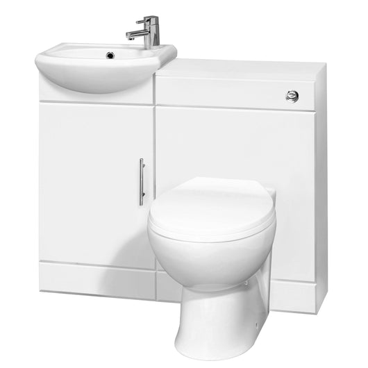  Nuie Cloakroom Packs Sienna Cloakroom Pack With Tap - Gloss White