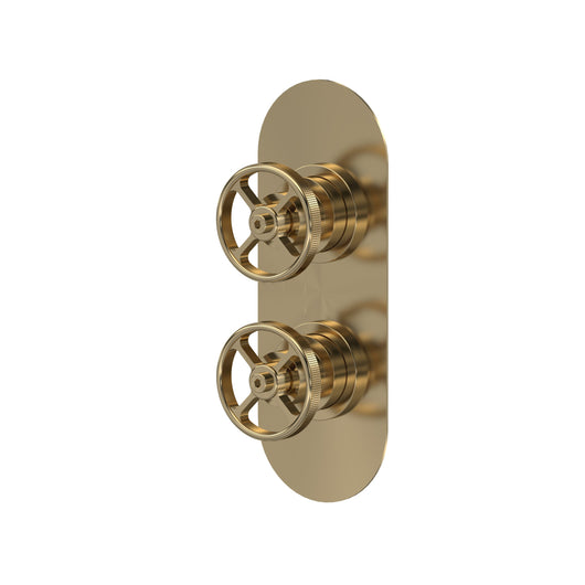  Hudson Reed Twin Valve with Diverter - Brushed Brass