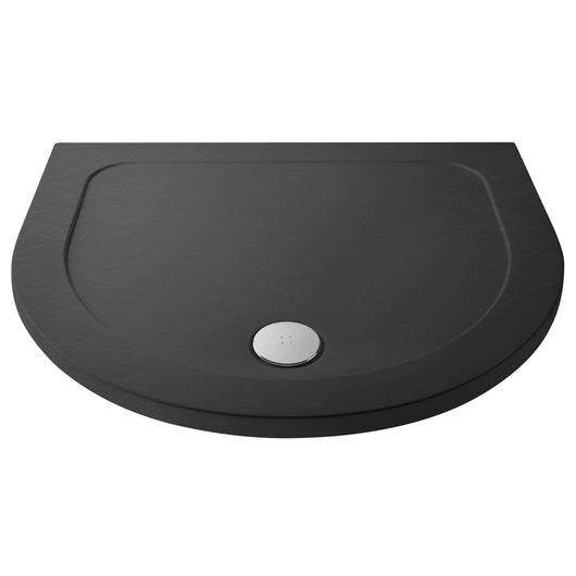  Nuie D Shaped Shower Tray - Slate Grey - welovecouk