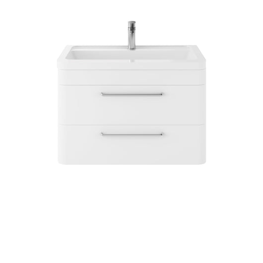  Hudson Reed Solar Wall Hung 800mm Cabinet & Ceramic Basin - Pure White