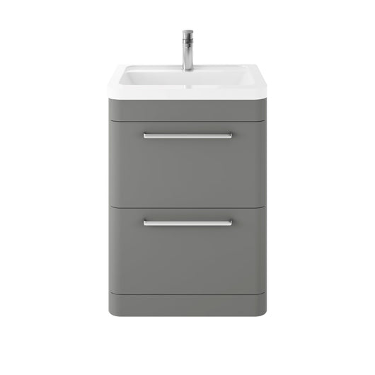  Hudson Reed Solar Floor Standing 600mm Cabinet & Ceramic Basin - Cool Grey