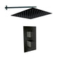 Eclipse Matt Black Concealed Thermostatic Kit with Square Shower Head