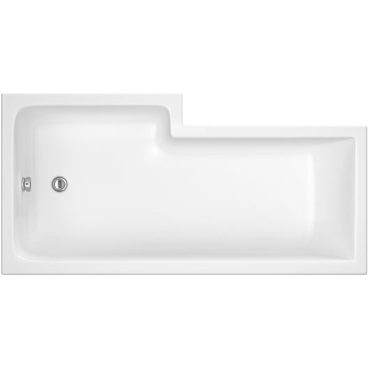  Nuie 1600mm Right Hand Square Shower Bath - White