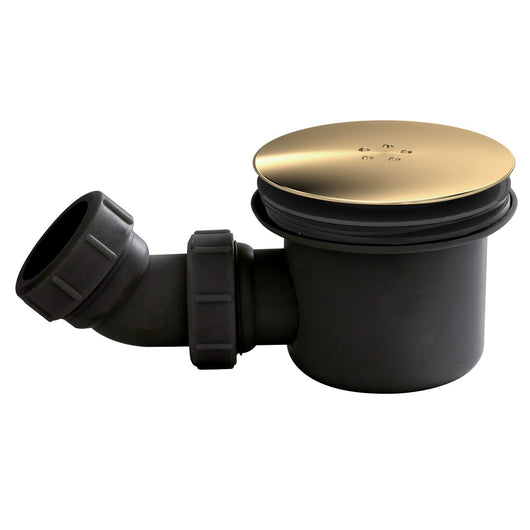  Nuie Black & Brass Fast Flow 90mm Shower Waste - Black/Brass