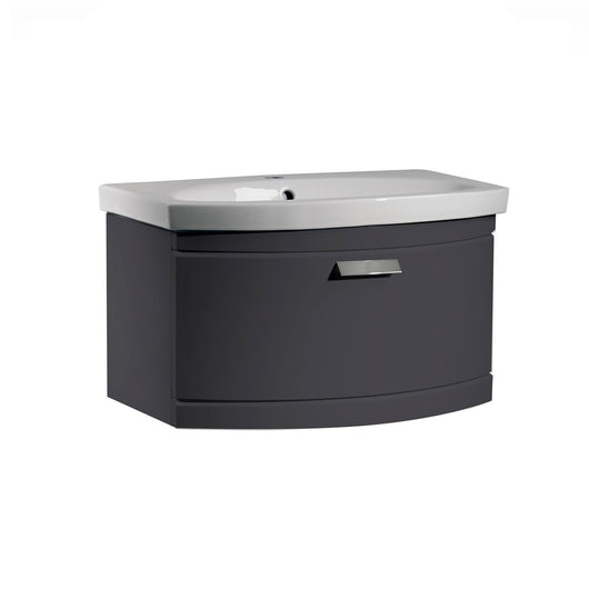  Tavistock Tempo 650mm Wall Mounted Vanity Unit & Basin - Dark Grey