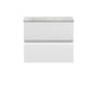Hudson Reed Urban 600mm Wall Hung 2-Drawer Vanity Unit & Grey Worktop - Satin White