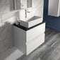 Hudson Reed Urban 800mm Wall Hung 2-Drawer Vanity Unit & Sparkling Black Worktop - Satin White