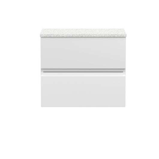  Hudson Reed Urban 600mm Wall Hung 2-Drawer Vanity Unit & Sparkling White Worktop - Satin White
