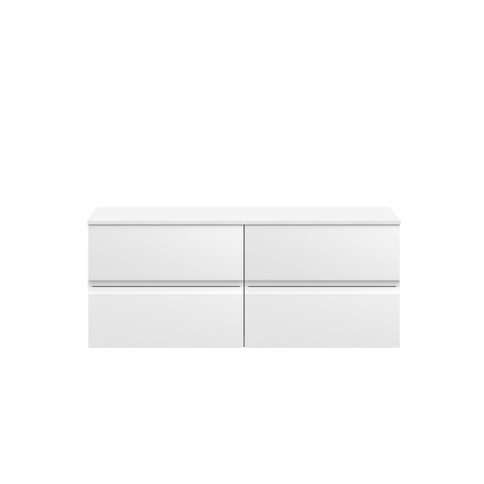  Hudson Reed Urban 1200 Wall Hung 4 Drawer Unit & Worktop - Satin White