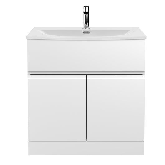  Hudson Reed Urban 800mm Floor Standing 2-Door Vanity Unit & Basin 4 - Satin White