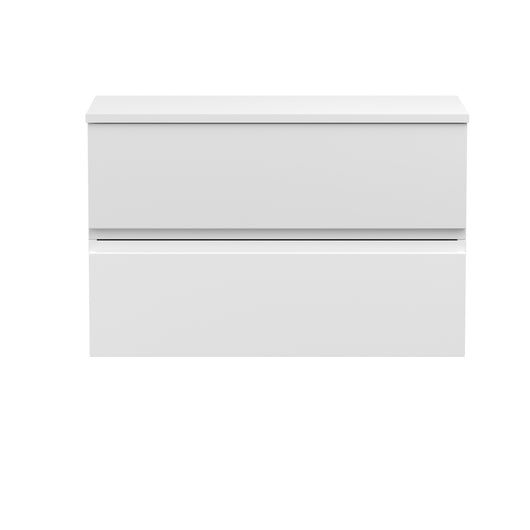  Hudson Reed Urban 800mm Wall Hung 2-Drawer Vanity Unit & Worktop - Satin White