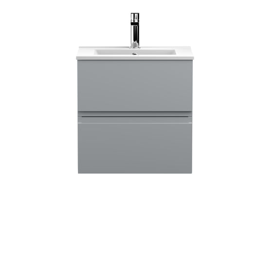  Hudson Reed Urban 500mm Wall Hung 2-Drawer Vanity Unit & Basin 2 - Satin Grey