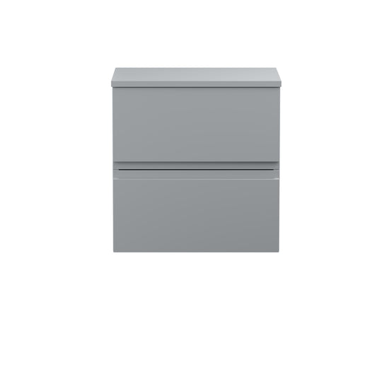  Hudson Reed Urban 500mm Wall Hung 2-Drawer Vanity Unit & Worktop - Satin Grey