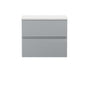 Hudson Reed Urban 600mm Wall Hung 2-Drawer Vanity Unit & Sparkling White Worktop - Satin Grey