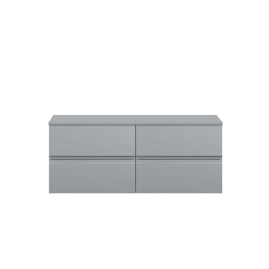  Hudson Reed Urban 1200 Wall Hung 4 Drawer Unit & Worktop - Satin Grey