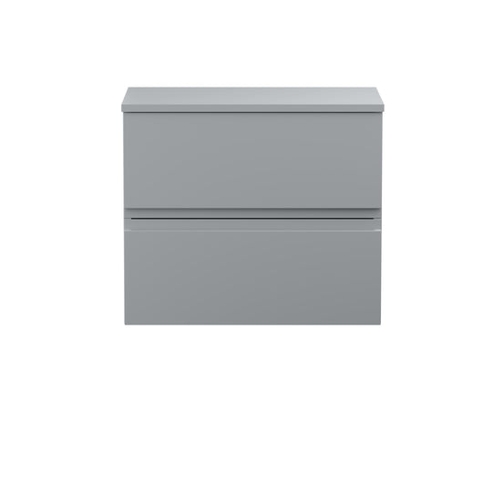  Hudson Reed Urban 600mm Wall Hung 2-Drawer Vanity Unit & Worktop - Satin Grey