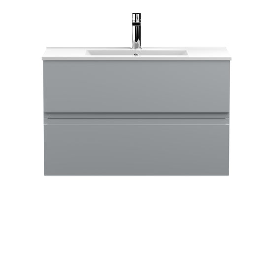  Hudson Reed Urban 800mm Wall Hung 2-Drawer Vanity Unit & Basin 2 - Satin Grey
